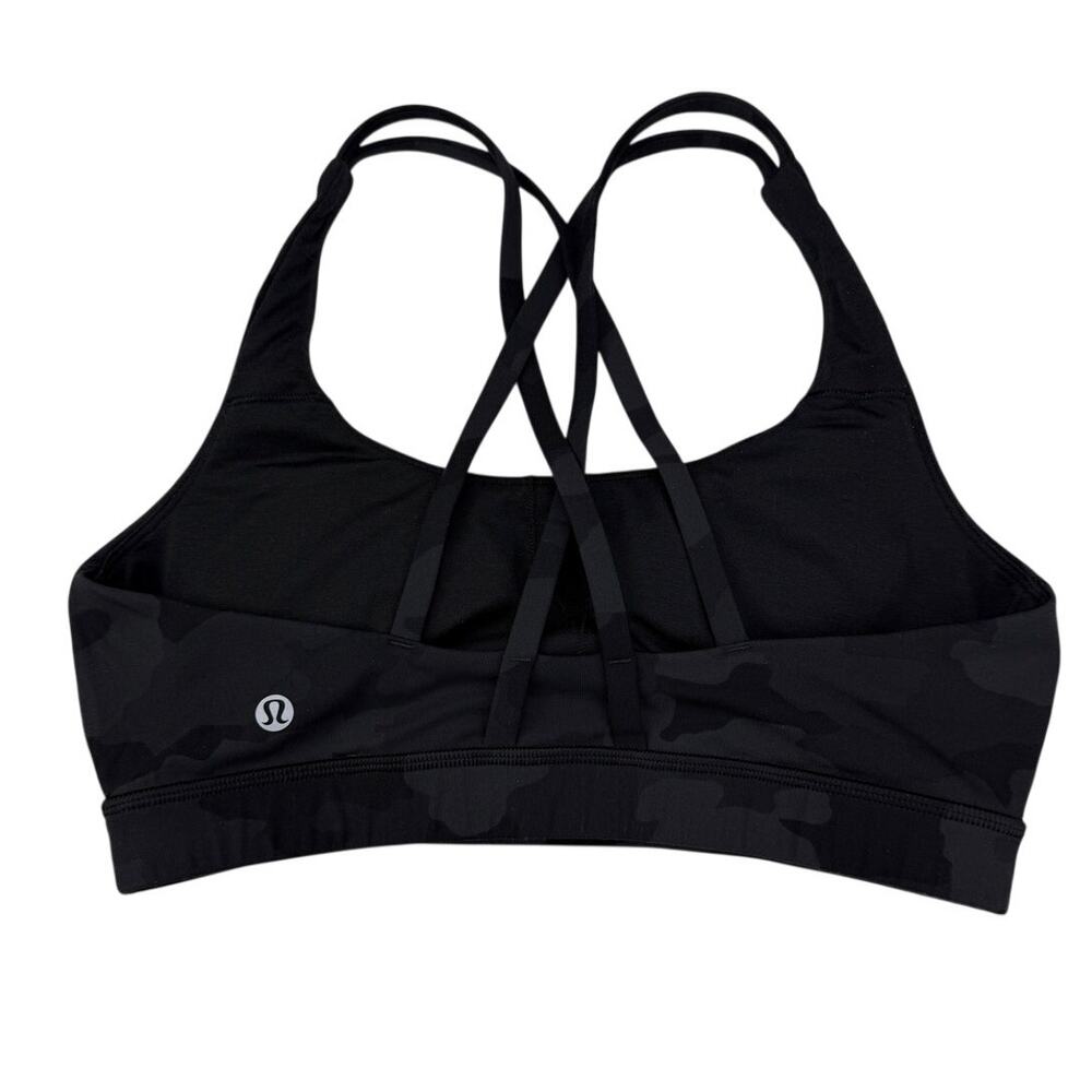 LULULEMON Energy Bra B–D Cup Size 8 Heritage 365 Camo Deep Coal Multi - Picture 3 of 5